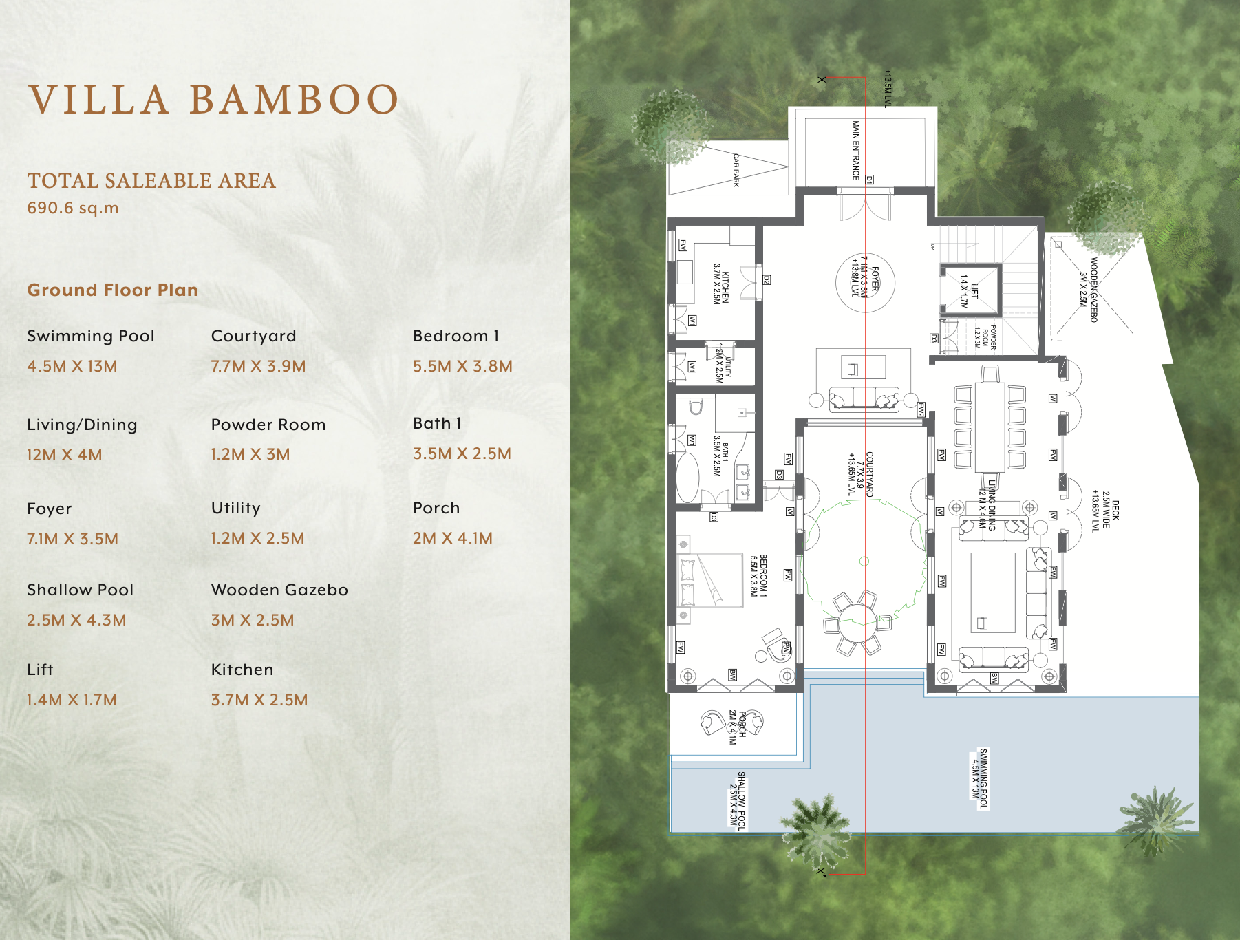 Luxury villa bamboo